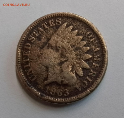 1 цент 1863 год. США. Надчекан S0 - IMG_20230302_080141~2