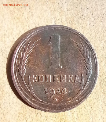1 копейка 1924 гладкий гурт, с остями? - 20230303_130609