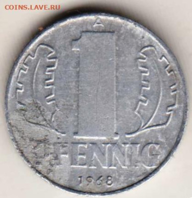 ГДР 1 пфенниг 1968 г. до 13.03.23 г. в 23.00 - 019