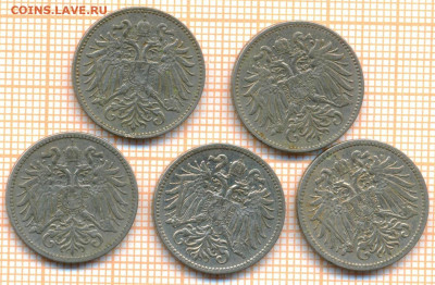 Австрия 10 г 1893,94,95,1909,10 гг., фикс 1м - 20 руб - самара 8 марта австр