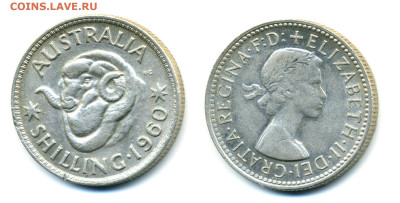 Австралия 1 шиллинг, 1960 до 14.03 22:10 - Australia1shil1960