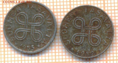 Финляндия 1 марка 1952,1953 г., до15.03.2023 г. в 22.00 по М - финлянд 1 марка