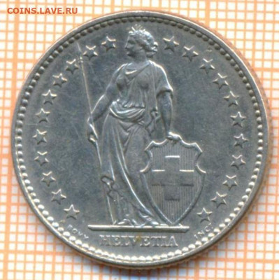 Швейцария 2 франка 1968 г., до 15.03.2023 г. в 22.00 по Моск - Швейцария 2 франка 1968 160 180