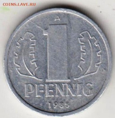 ГДР 1 пфенниг 1985 г. до 16.03.23 г. в 23.00 - 023