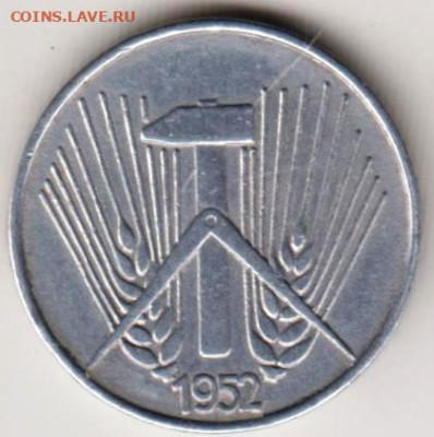 ГДР 1 пфенниг 1952 г. до 16.03.23 г. в 23.00 - 017