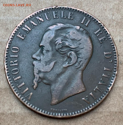 10 сантим 1867г Италия - 2DCEEF05-1332-426E-9D3F-72D9DBB1664B