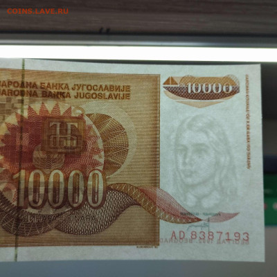 Югославия 10 000 динар UNC из пачки 1992г. до 14.03.23г. - IMG_20230311_180738_thumb