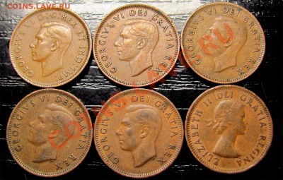 F23 1¢ Канада 6 шт. 1947, 49, 50, 51, 52, 53 до 19.12 в 22°° - F23 Canada 1c x 6 pcs_2
