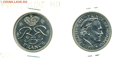 Монако 5 франков, 1971 до 16.03  22:40 - 5fr1971
