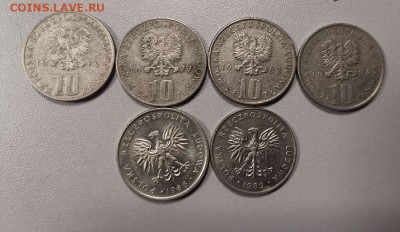 Польша 1976-1989гг: 10 и 20 злотых (6шт), до 19.03 - ЯЯЯ Злотые-2