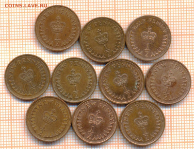 2 пенни 1971-82 гг, фикс 5 руб, до ухода в - великобр полпенни1 2