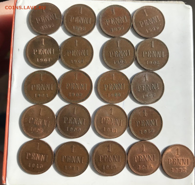 1 пенни 1895-1917 г (21 монета) для Финляндии - 3D399A7B-A73F-49F0-B8AF-8D7BFACCF359
