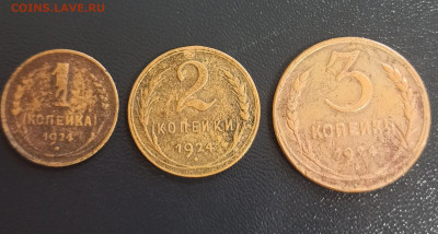 1,2,3 копейки 1924г. с 200р. до 22.03.23 - 1679292718578