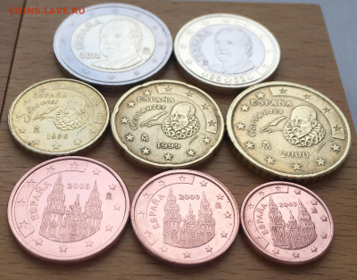 набор евро Испания биметалл 2 1 евро 50 20 10 5 2 1 евроцент - IMG_5717.JPG