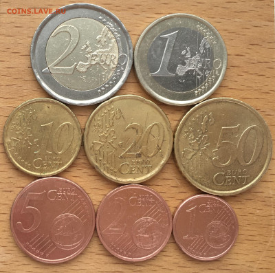 набор евро Испания биметалл 2 1 евро 50 20 10 5 2 1 евроцент - IMG_5719.JPG