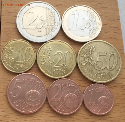 набор евро Франция биметалл 2 1 евро 50 20 10 5 2 1 евроцент - IMG_5745.JPG
