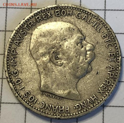 1 Крона 1912 серебро Австро-Венгрия. - 8F639799-3755-49AC-B476-0FBAA633150F