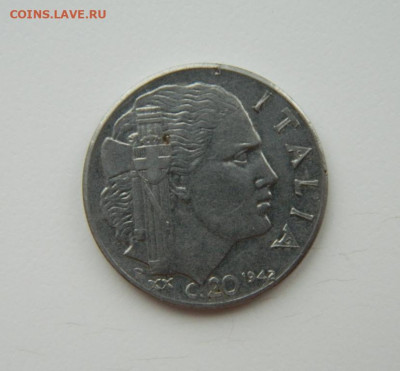 Италия 20 чентезимо 1942 г. С рубля! до 28.03.23 - DSCN9849.JPG