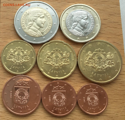 набор евро Латвия 2014 биметалл 2 1 евро 50 20 10 5 2 1 евро - IMG_5840.JPG