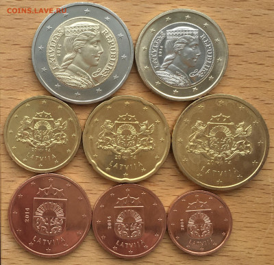 набор евро Латвия 2014 биметалл 2 1 евро 50 20 10 5 2 1 евро - IMG_5838.JPG