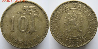 Финляндия 10 марок 1953 до 29-03-23 в 22:00 - 20.15. -Финляндия 10 марок 1953    142