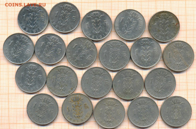 Бельгия 1 франков 1950-1988 гг. фикс 5 руб - Бельгия 1 франк 001а