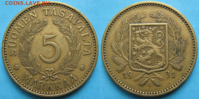 Финляндия 5 марок 1931 до 29-03-23 в 22:00 - 19.22. -Финляндия 5 марок 1931 S    3308