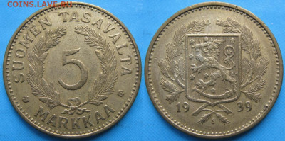 Финляндия 5 марок 1939 до 29-03-23 в 22:00 - 19.25. -Финляндия 5 марок 1939    130-ак6-3126
