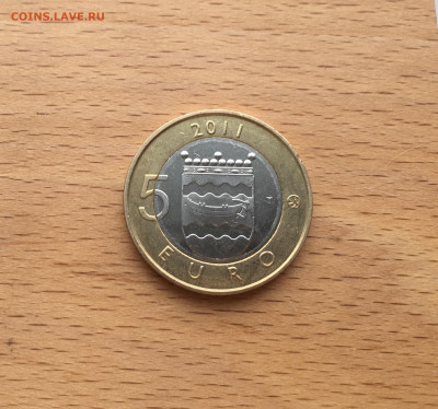 биметалл Финляндия 5 евро 2011 Уусимаа Герб Лодка Корабль - IMG_6838.JPG