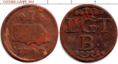 Жетон: I 1745, на обороте - L.G.T.  B. (желтый металл) - Германия_ номинал_ 1745