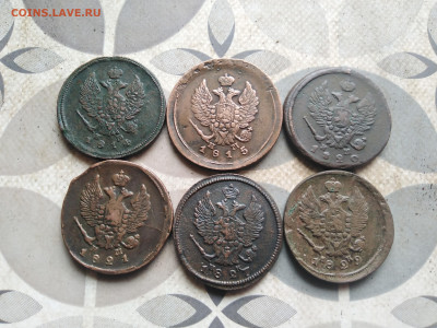 2 копейки 1814, 1815, 1820, 1821, 1827, 1829 ЕМ до 30.03.23 - 6дв (18)