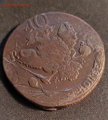 5 копеек 1788г перечекан с 10 копеек барабаны - 88.2