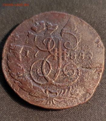 5 копеек 1788г перечекан с 10 копеек барабаны - 88
