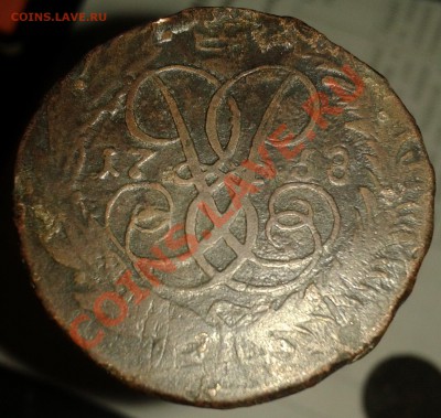 2 коп. 1758 Надп.Сверх.__ Денга  1731  ___  Оценка - 2011-12-15 20.12.02