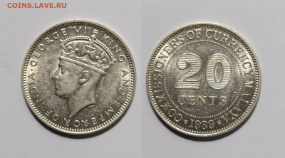 Британская Малайя 20 центов 1939 г Георг VI - 7.04 - IMG_20230211_083153