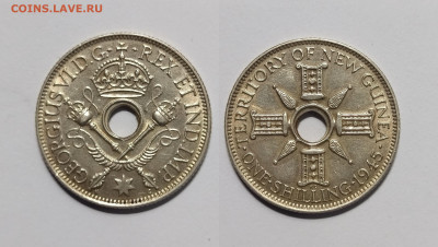 Британская Новая Гвинея 1 шиллинг 1945 г Георг VI - 7.04 - IMG_20230211_083009
