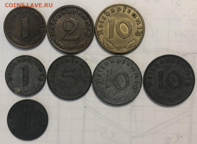 3-й Рейх, куча мелочи, цинк, бронза, медно-никель. - 64C7F1BA-EF42-4C98-ADE2-28E409E04F71