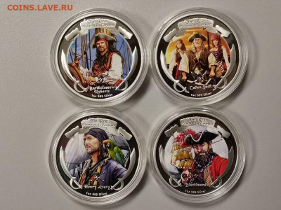 2дол 2011 Ниуэ- Пираты Кариб. моря (4шт), Ag999, до 10.04 - ЯЯ Пираты-1