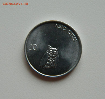 Словения 20 стотинов 1992 г. (Сова) С рубля!  до 10.04.23 - DSCN0625.JPG
