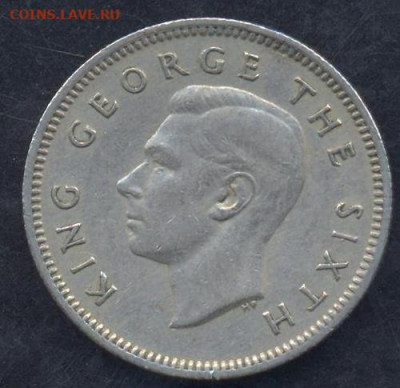 Новая Зеландия 6 пенсова 1948 г. 10.04.2023 г. 22 -00 МСК. - 6 пенсов 1948 1