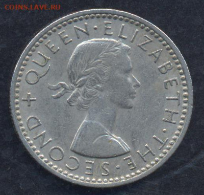 Новая Зеландия 6 пенсова 1965 г.10.04.2023 г. 22 -00 МСК. - 6 пенсов 1965 1
