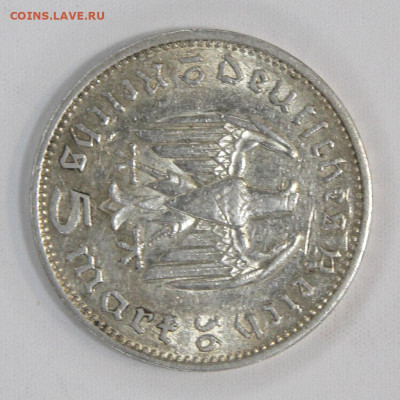 Германия 5 марок 1936 А Отличные, aUNC c 200! до 12.04 - Германия 5 марок 1936 А_10