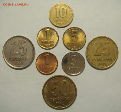 АРГЕНТИНА 1993 полный комплект из 8 монет. До 18.04 (ВТ) - 01.JPG