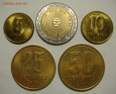АРГЕНТИНА 2010 полный комплект из 5 монет. До 18.04 (ВТ) - 01.JPG