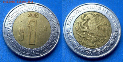 Мексика - 1 песо 2005 года (БИМ) до 20.04 - Мексика 1 песо, 2005 года