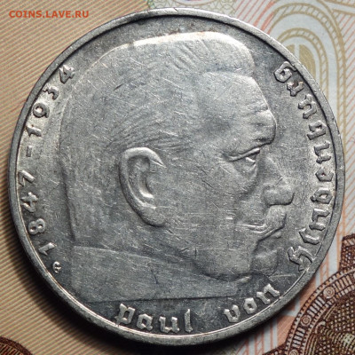 3- рейх 2 рейхсмарки 1939г G 19.04.2023г в 22-00 - 1939 G аверс.JPG