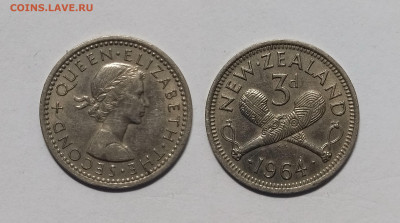 Новая Зеландия 3 пенса 1964 г Елизавета II - 18.04 - IMG_20230410_070431