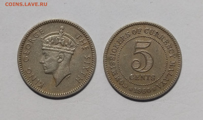 Британская Малайя 5 центов 1950 г Георг VI - 18.04 - IMG_20230410_070231