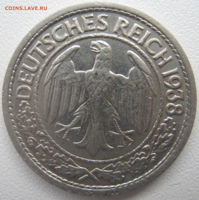 Германия 3 рейх 50 рейхспфеннигов 1938 J веймар.тип до 21.04 - IMG_4502.JPG