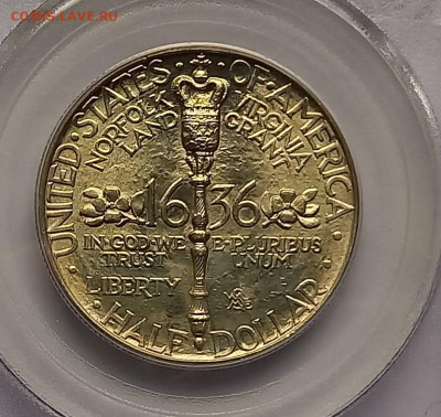 США 50 центов 1936 MS66 200 лет г.Норфолк - 6